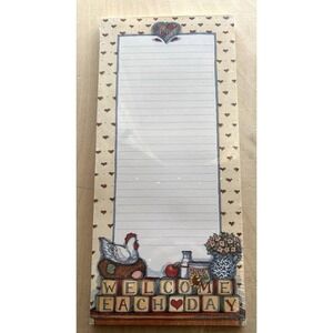 Vtg Main Street Press List Pad NIP Sealed Susan Winget Welcome Each Day Chicken